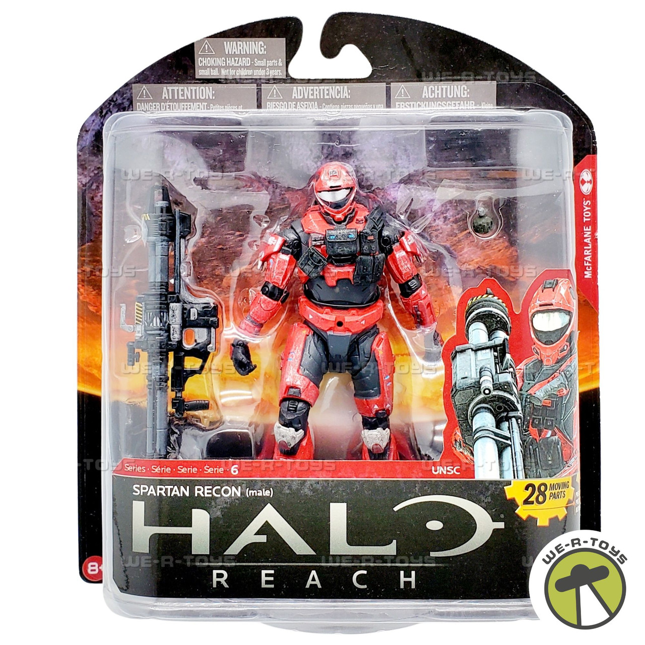 Halo Reach Series 6 Spartan Recon Male Team Red Action Figure 2012