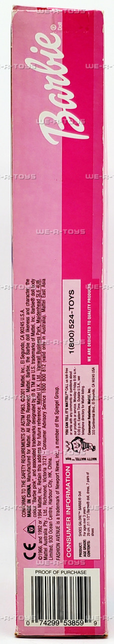 Barbie Shoes Galore Doll Fashion Avenue 2001 Mattel 53859 - We-R-Toys