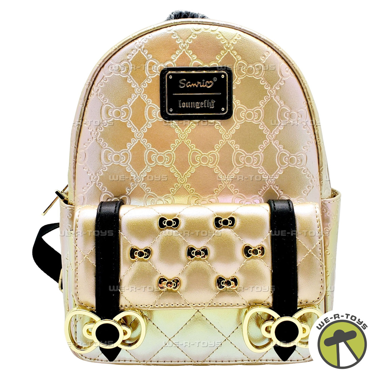 Sanrio Hello Kitty 50th Anniversary Metallic Gold Mini-Backpack Loungefly - We-R-Toys Sanrio Hello Kitty 50th Anniversary Metallic Gold Mini-Backpack Loungefly - We-R-Toys