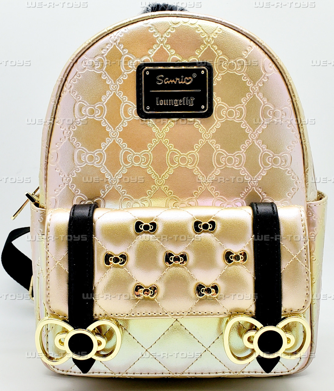 Sanrio Hello Kitty 50th Anniversary Metallic Gold Mini-Backpack Loungefly - We-R-Toys Sanrio Hello Kitty 50th Anniversary Metallic Gold Mini-Backpack Loungefly - We-R-Toys