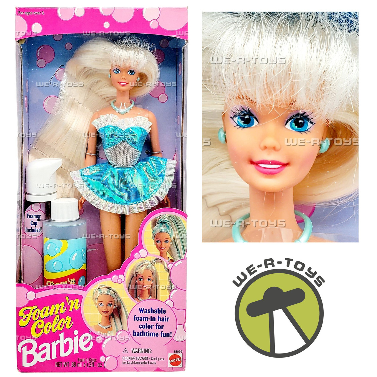 Barbie Foam 'n Color Bathtime Fun Doll 1995 Mattel 15099 - We-R-Toys