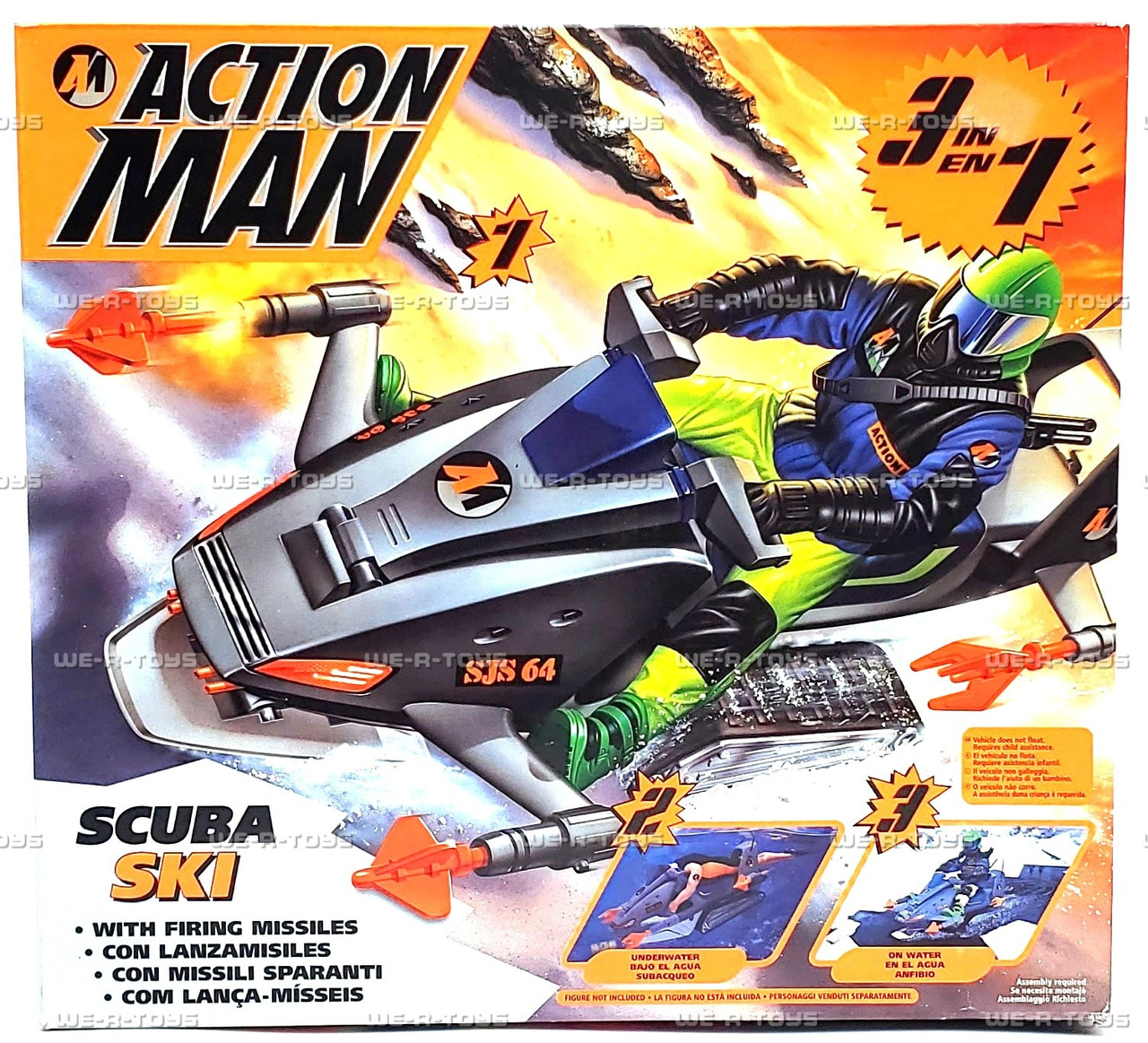 Action Man Scuba Ski with Firing Missiles 3 in 1 Vehicle 1995