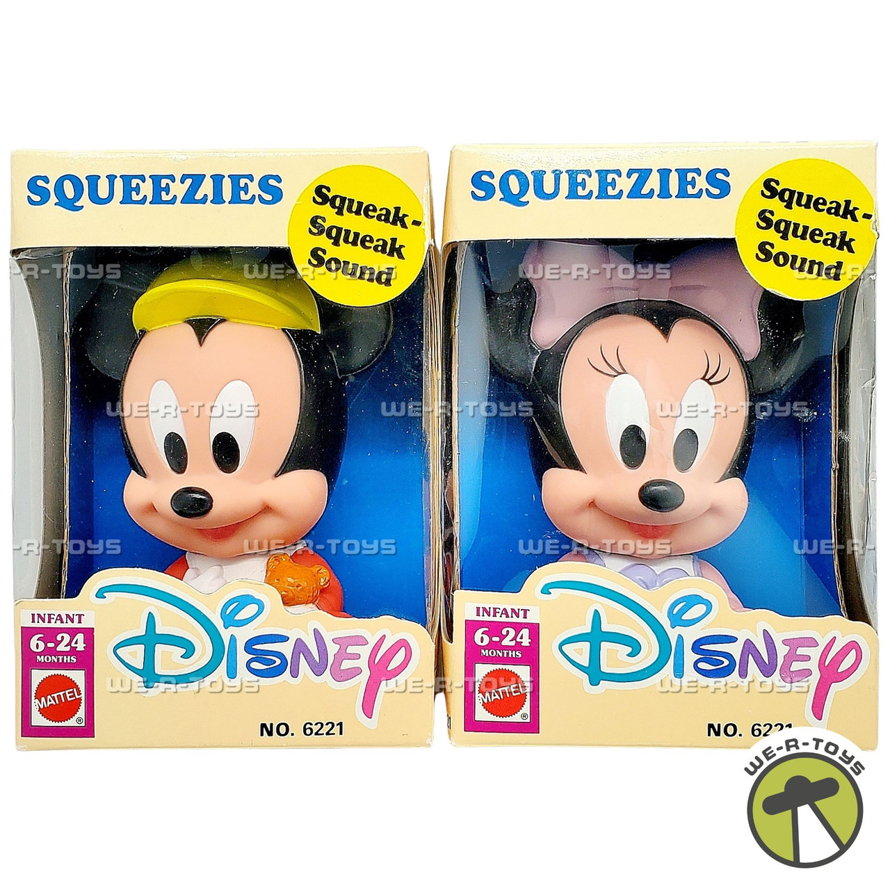 Disney Baby Mickey Mouse and Baby Minnie Mouse Squeezies Lot of 2