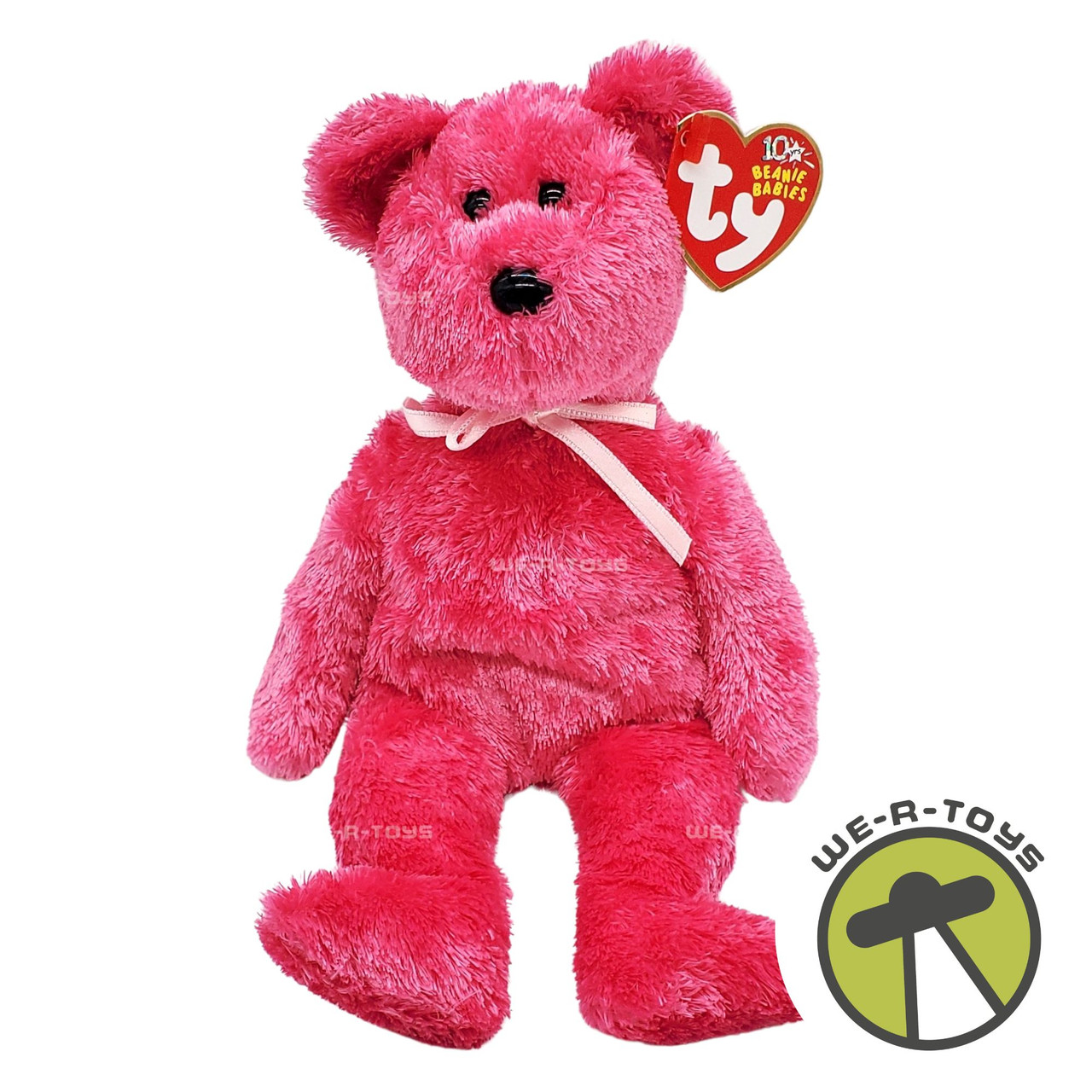 Ty Beanie Babies Sherbet the Bear Hot Pink Plush 2003 - We-R-Toys