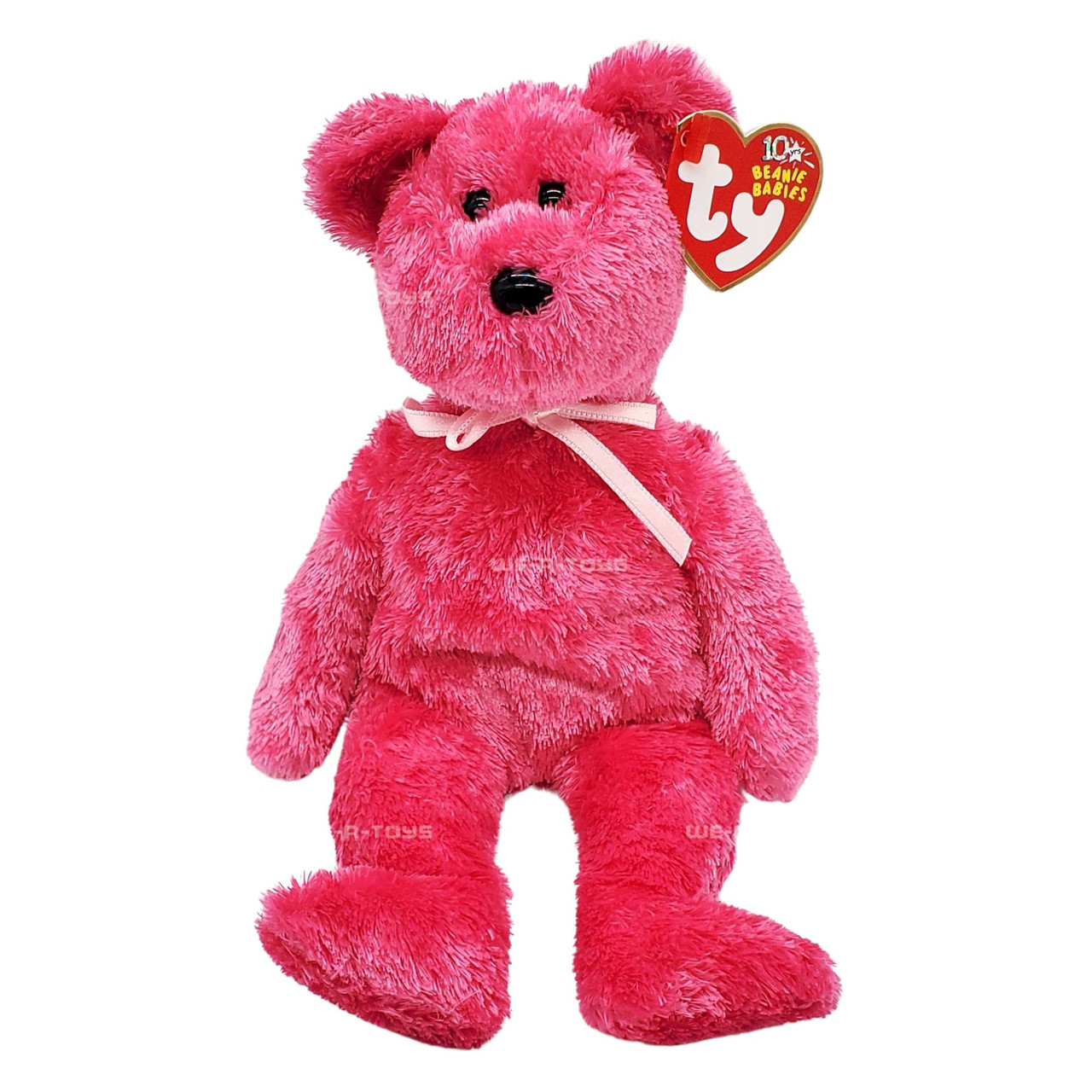Ty Beanie Babies Sherbet the Bear Hot Pink Plush 2003 - We-R-Toys