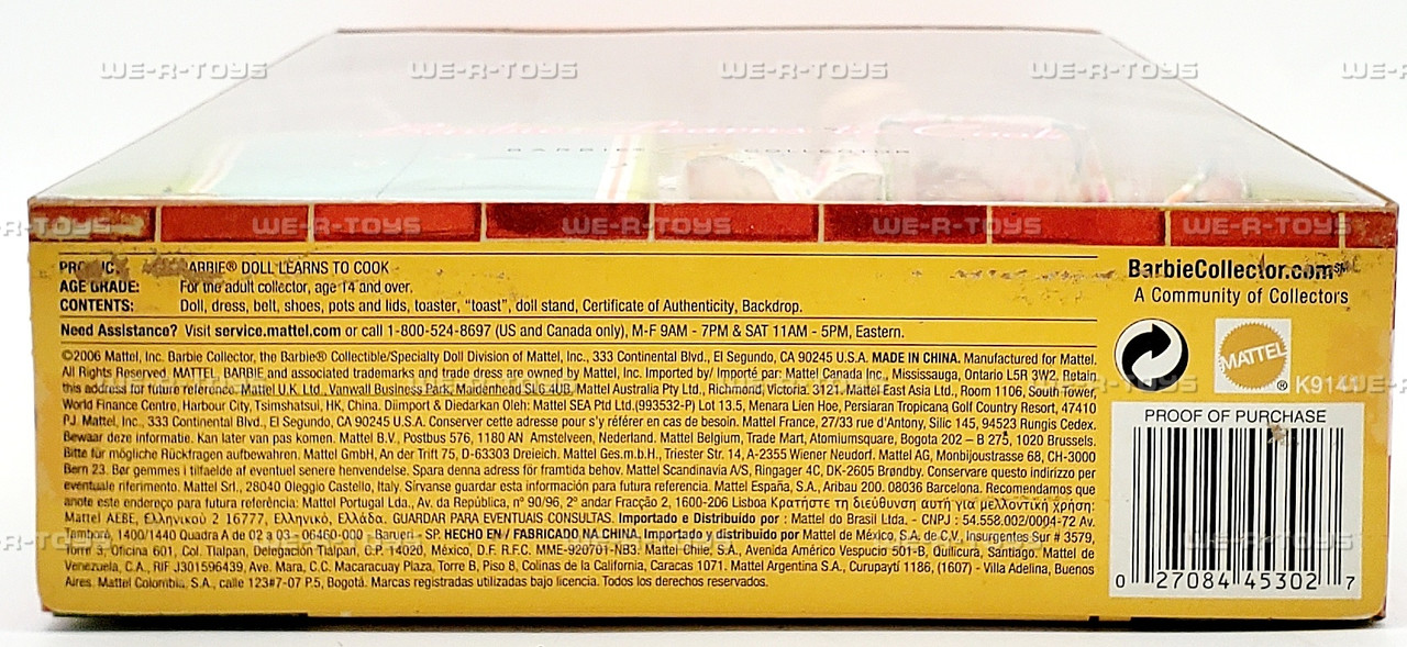 Barbie Learns To Cook Gold Label Blonde Doll 2006 Mattel K9141
