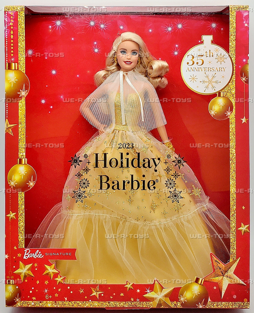 2023 Holiday Barbie Doll Blonde Hair 35th Anniversary Mattel HJX04