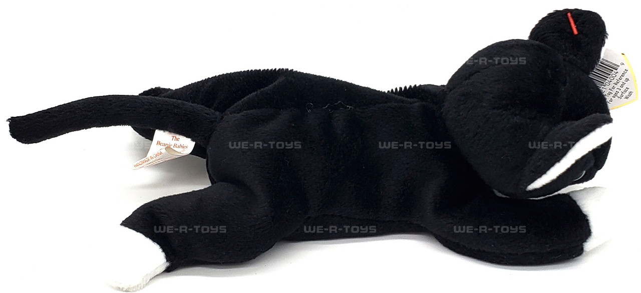 Ty Beanie Babies Zip the Cat with White Paws Plush 1993 - We