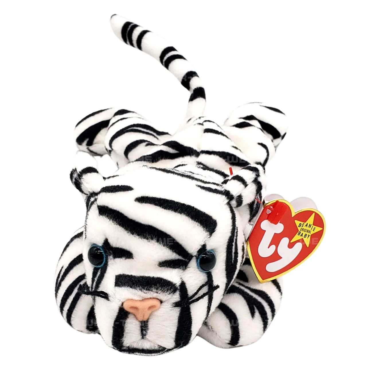 Ty Beanie Babies Blizzard the White Tiger Plush 1996 - We-R-Toys