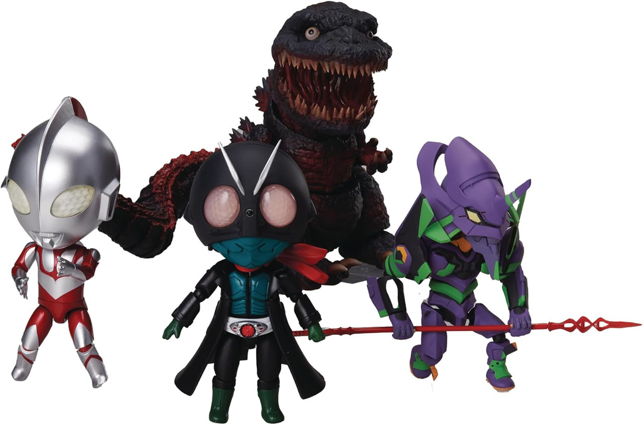 Shin Japan Heroes Universe Full Action Deformed Figure 4-Piece Set