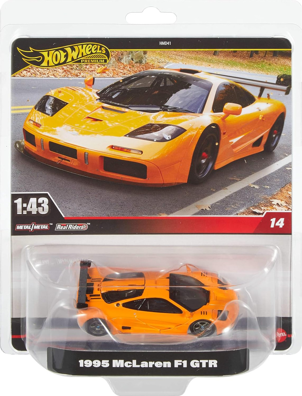 Hot Wheels Premium: 1/43 Scale 1995 McLaren F1 GTR Vehicle Mattel