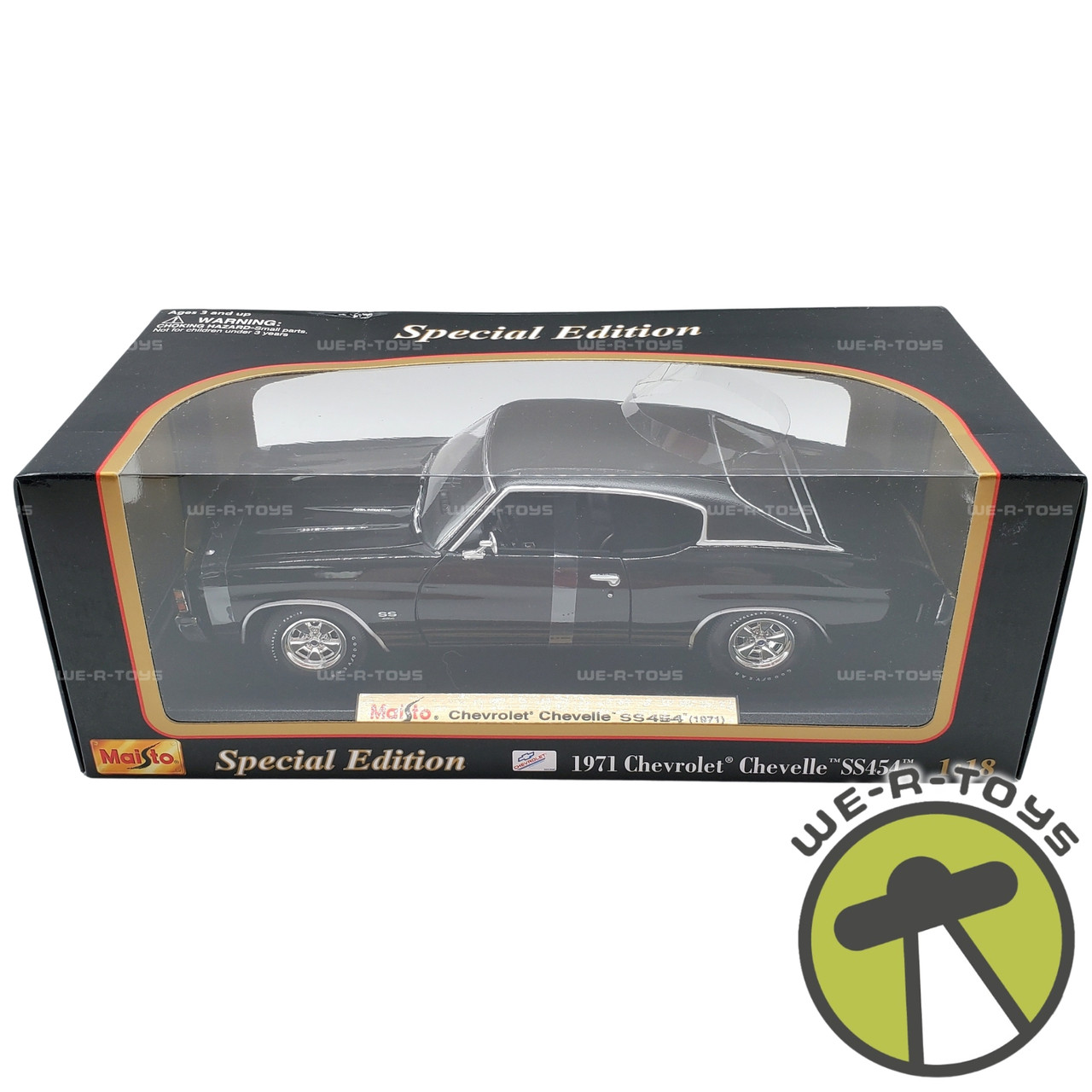 Maisto 1971 Chevrolet Chevelle SS454 Black Die Cast Vehicle 1:18