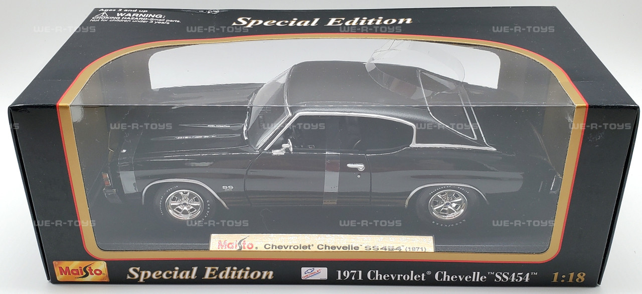 Maisto 1971 Chevrolet Chevelle SS454 Black Die Cast Vehicle 1:18
