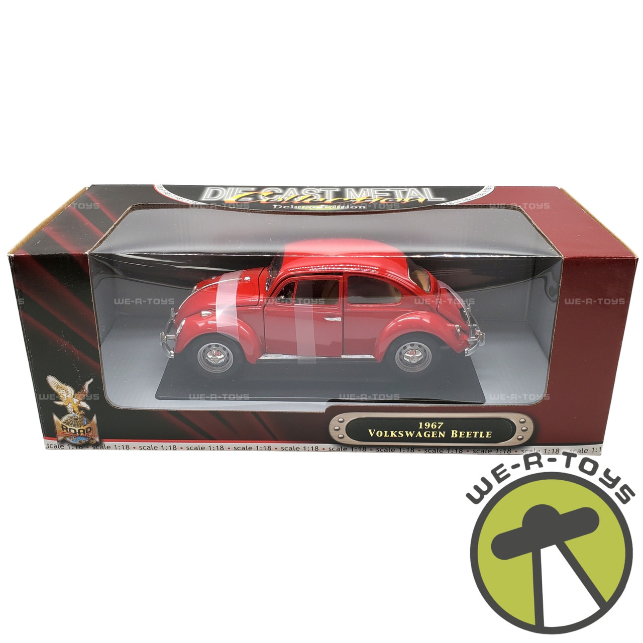 Road Signature 1967 Volkswagen Beetle Red Die Cast Metal Vehicle 1