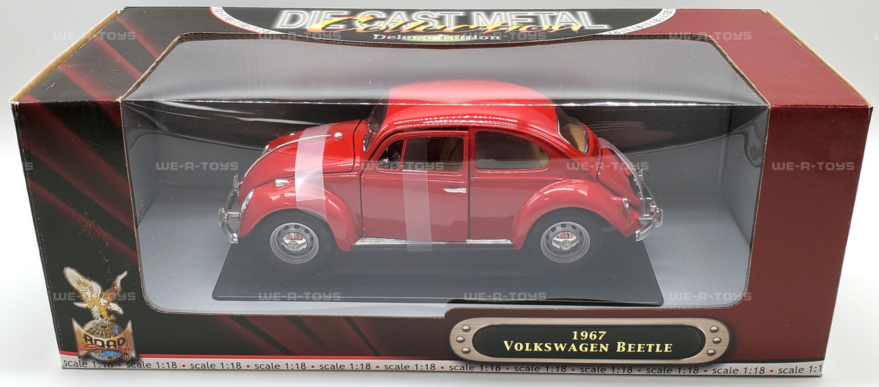Road Signature 1967 Volkswagen Beetle Red Die Cast Metal Vehicle 1