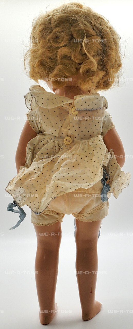 Vintage Ideal 1930s Shirley Temple Composition Doll in Blue