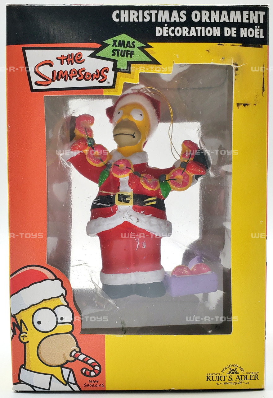 The Simpsons Xmas Stuff Santa Homer with Donuts Christmas Ornament