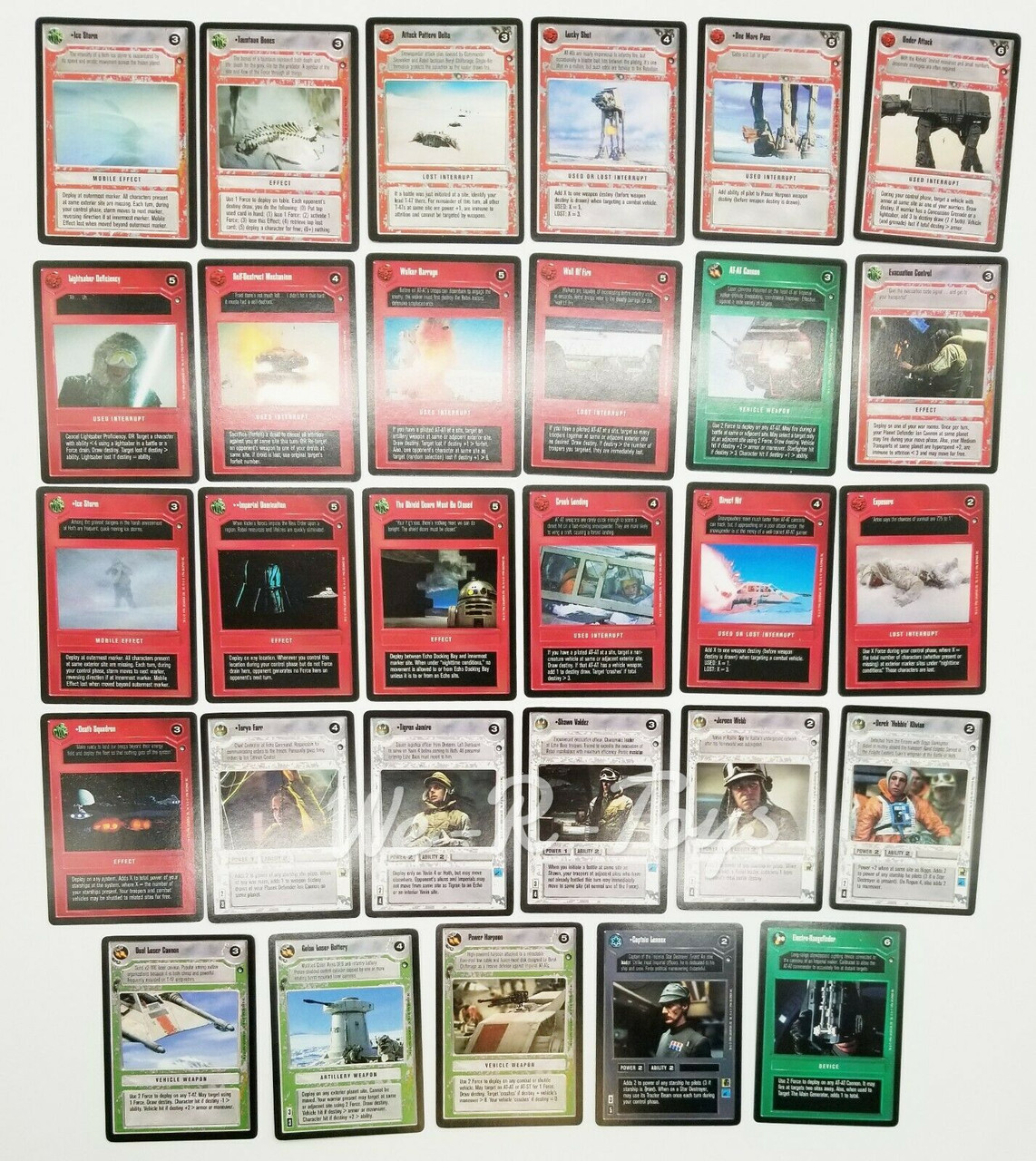 Star Wars CCG Customizable Card Game Hoth Set of 29 of 30 U1 Cards