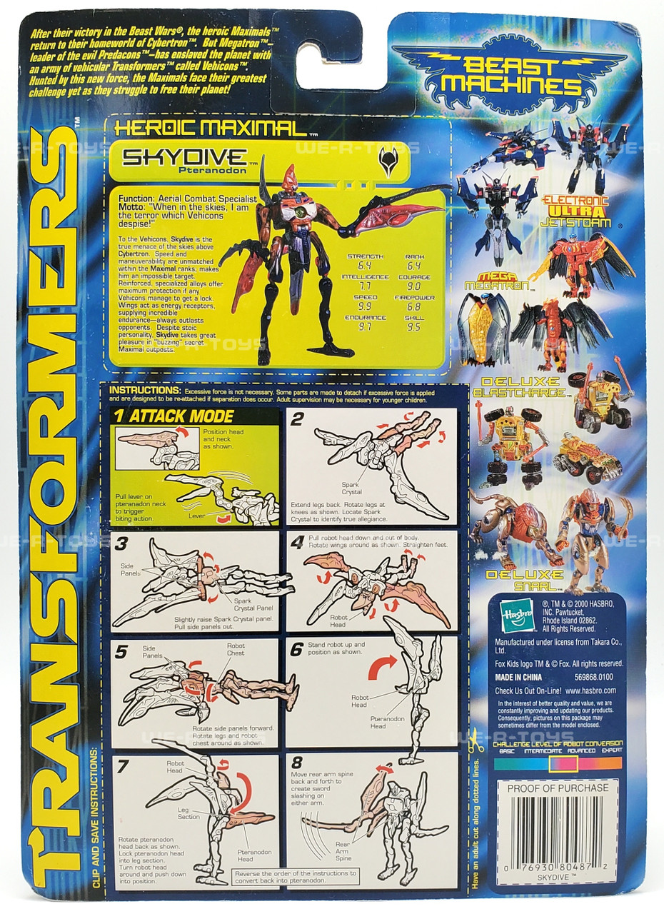 Transformers Beast Machines Deluxe Skydive Action Figure 2000