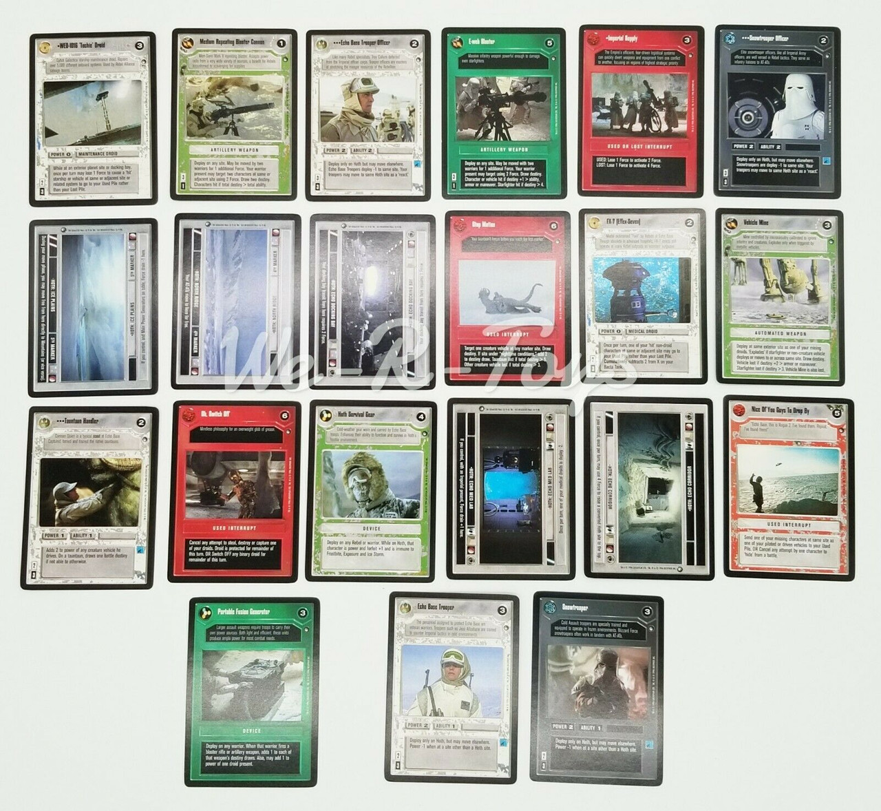 Star Wars CCG Customizable Card Game Hoth Lot of 21 C1 C2 & C3 Cards SWCCG