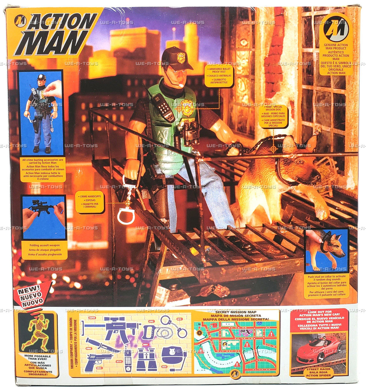 Action Man Crimebuster & Raid Action Figure with Dog 1995 Hasbro