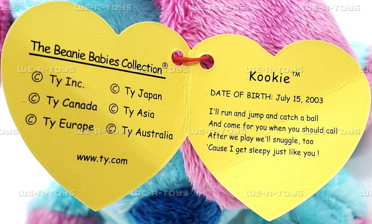 Ty Beanie Babies Kookie the Dog Circus Collection Plush 2003 We