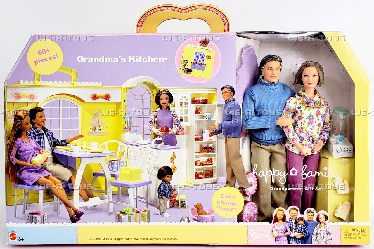 ⭐︎ HAPPY MUM⭐︎ Barbie Happy Family Grandma's Kitchen Doll Giftset Playset