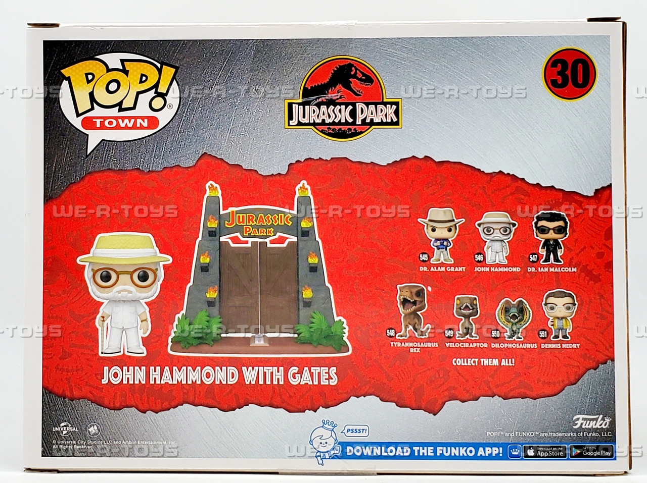 Funko POP Town Jurassic Park John Hammond with Gates 30 Vinyl
