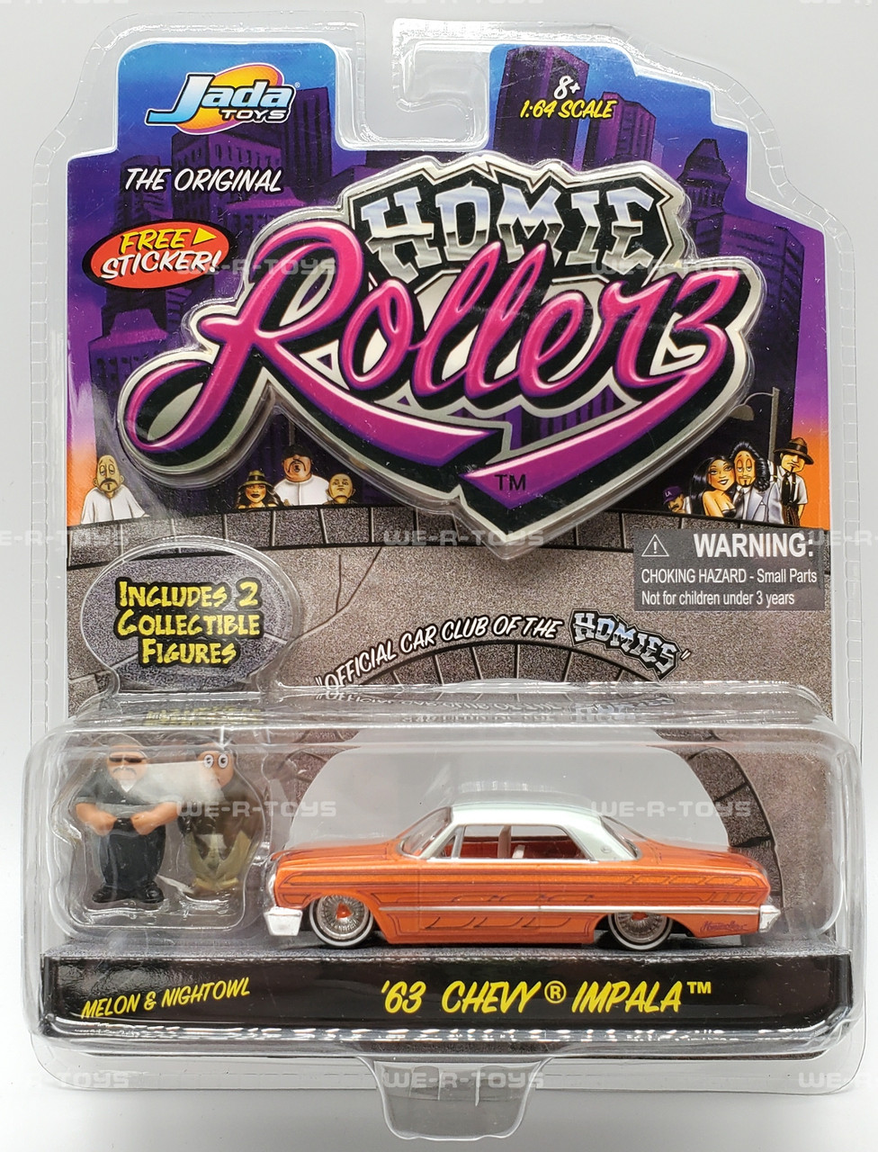 Jada TOYS ミニカー ’63 CHEVY® IMPALA™ Homie Rollerz '63 Chevy Impala with Melon & Nightowl Figures Jada