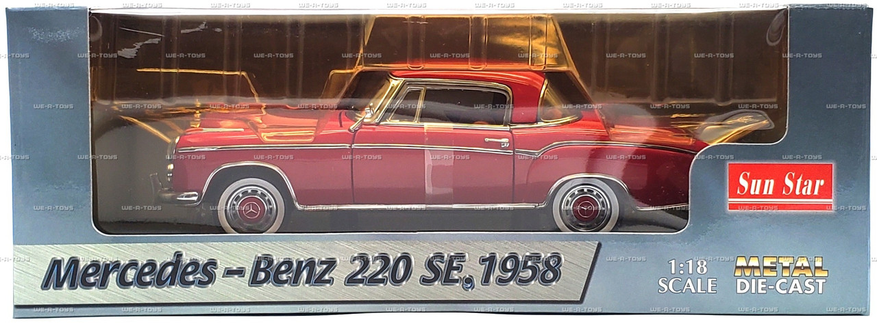 Mercedes-Benz 220 SE 1958 Red Metal Die-Cast Vehicle 1:18 Scale