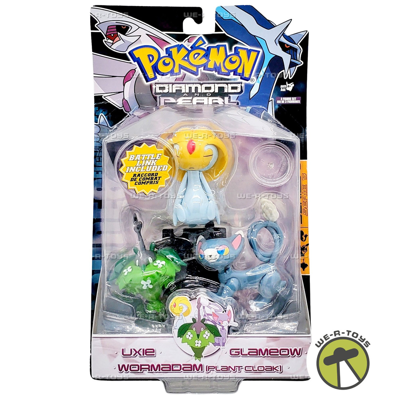 Pokemon Diamond and Pearl Uxie Glameow and Wormadam Figure Set