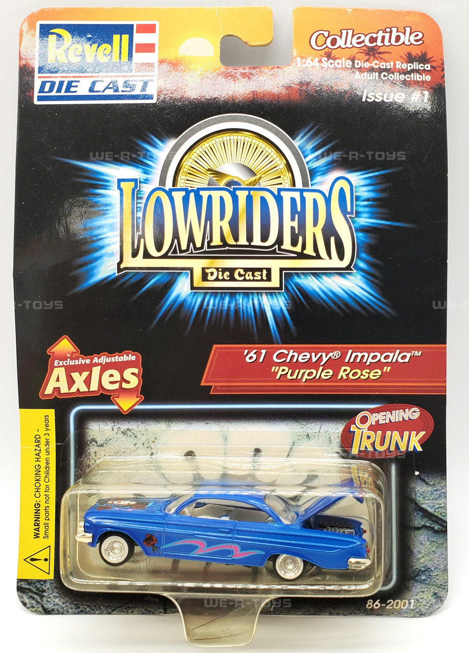 Revell Lowriders Issue 1 Purple Rose '61 Chevy Impala Die-Cast Car NEW - We-R-Toys Revell Lowriders Issue 1 Purple Rose '61 Chevy Impala Die-Cast Car NEW - We-R-Toys