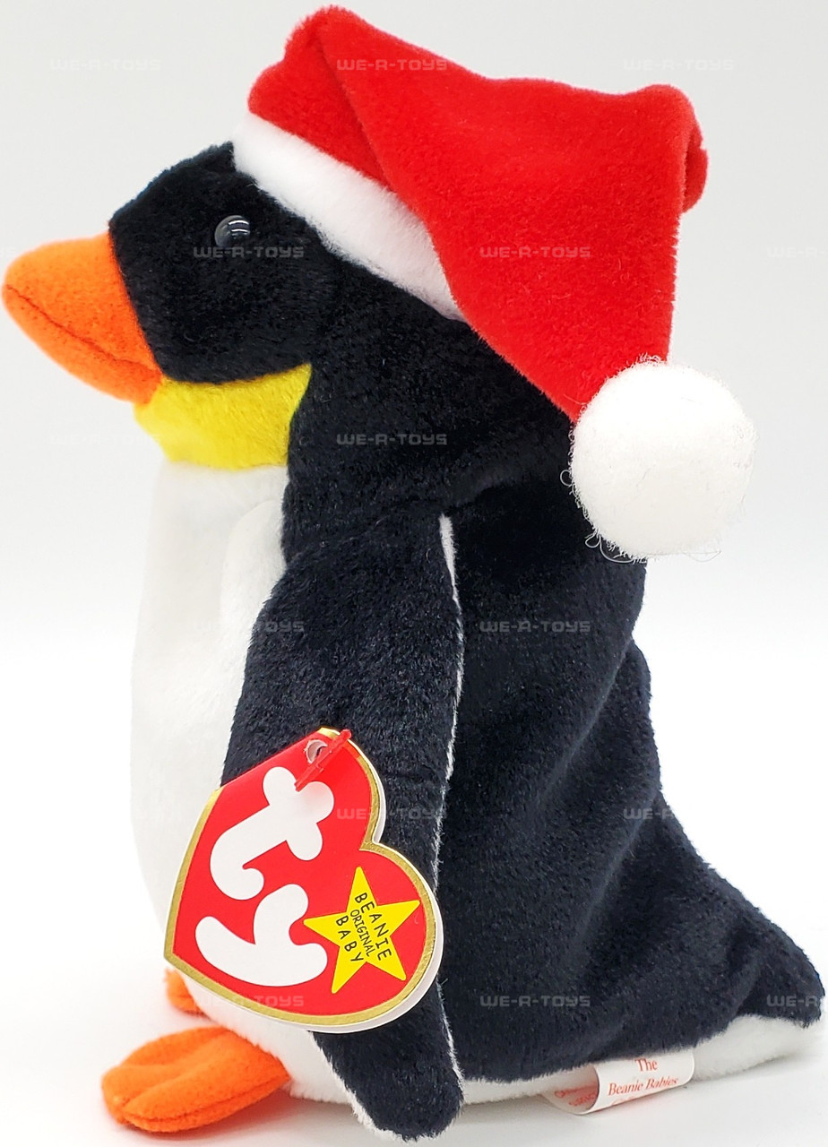 Ty Beanie Babies Zero the Penguin in Santa Hat Christmas Plush