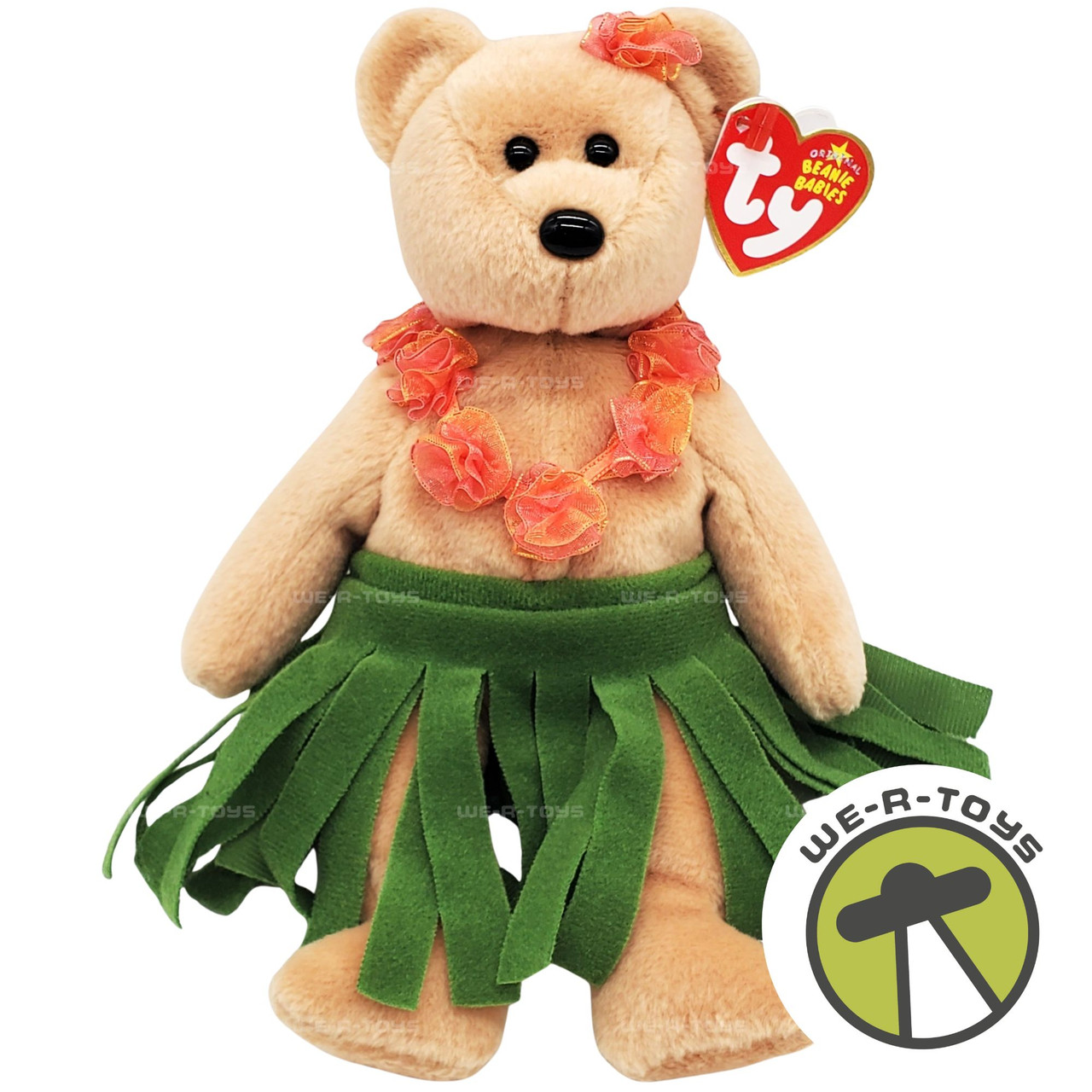 Ty Beanie Babies Alana the Bear Hawaiian with Hula Skirt Plush