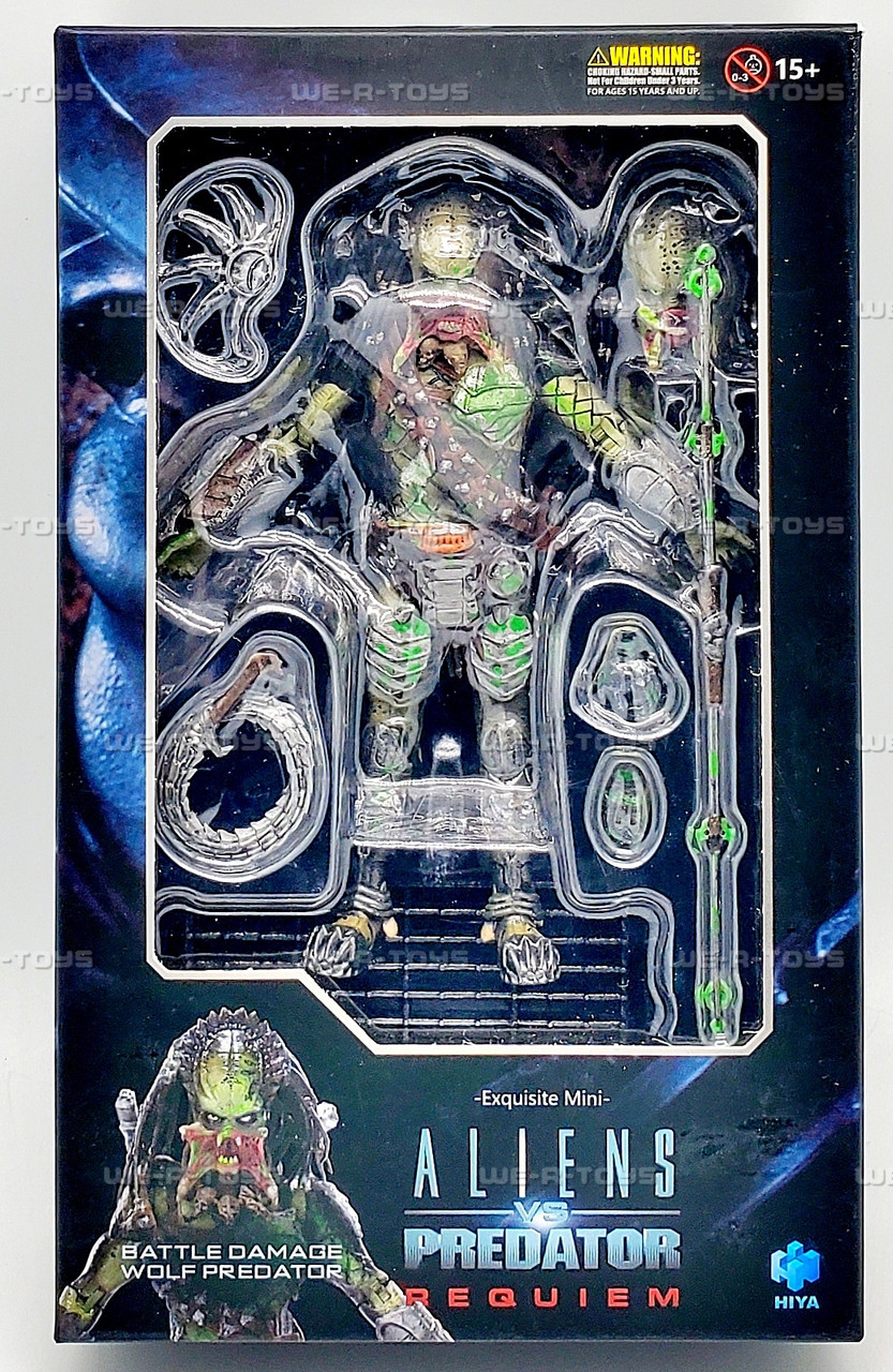 Alien vs Predator Requiem Battle Damage Wolf Predator Figure Hiya