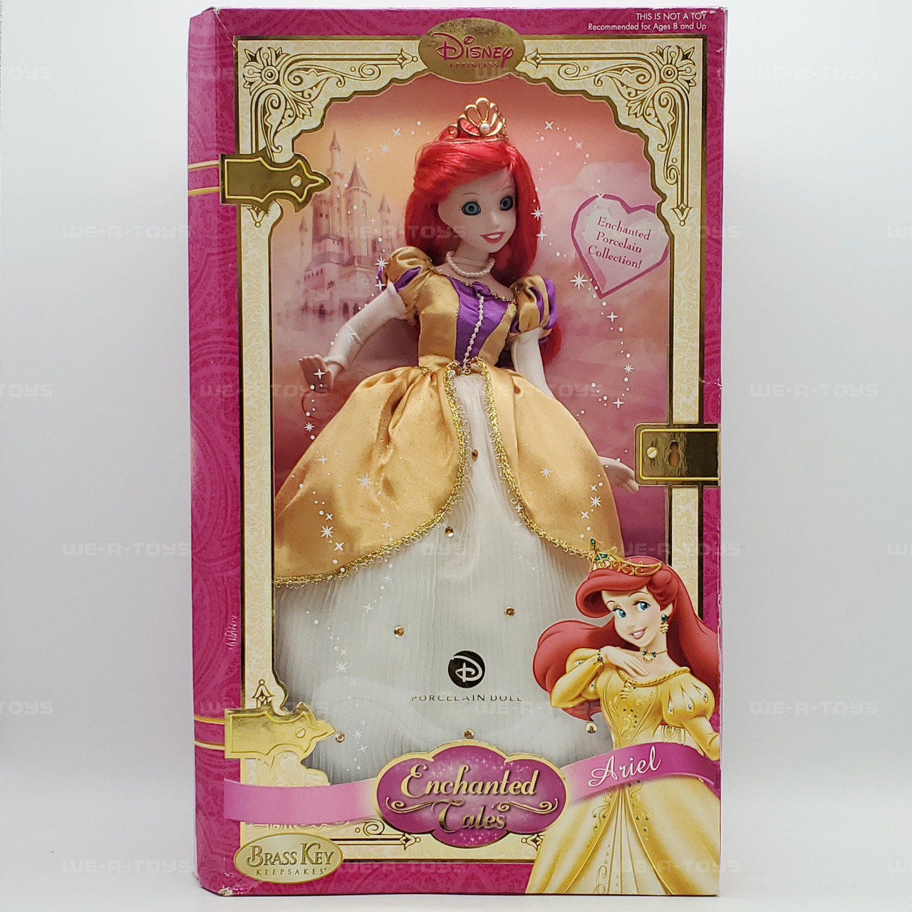 Disney Enchanted Tales Ariel Porcelain Doll 2007 Brass Key