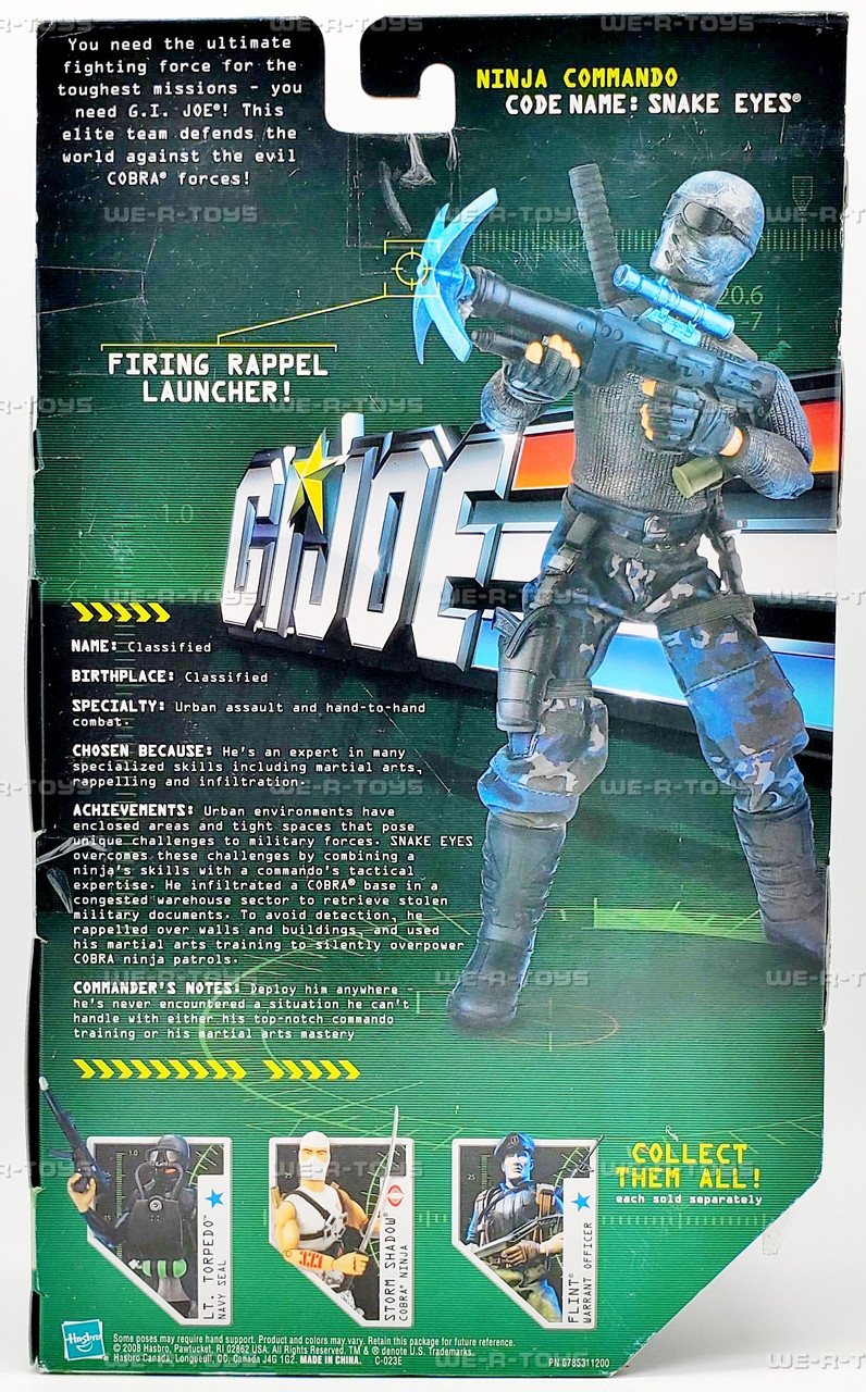 Hasbro G.I. Joe スネークアイズ Ninja Commando GI Joe Pursuit of Cobra SNAKE EYES v54 Ninja Commando