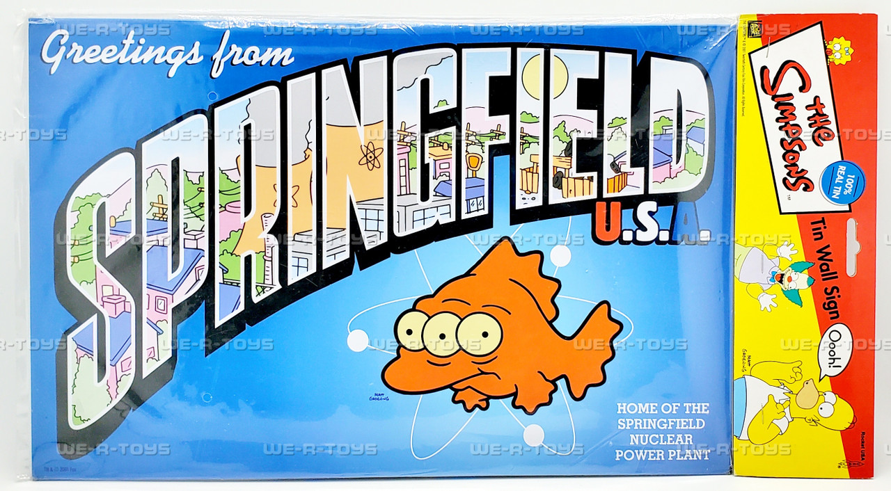 The Simpsons Welcome to Springfield Tin Wall Sign 831 - We-R-Toys