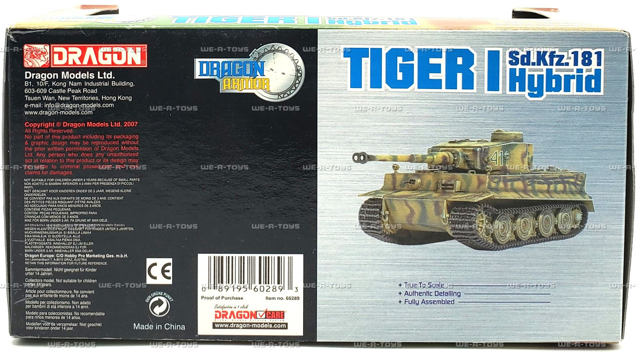 Dragon Armor Tiger I Hybrid Sd.Kfz.181 1:72 Vehicle 2007