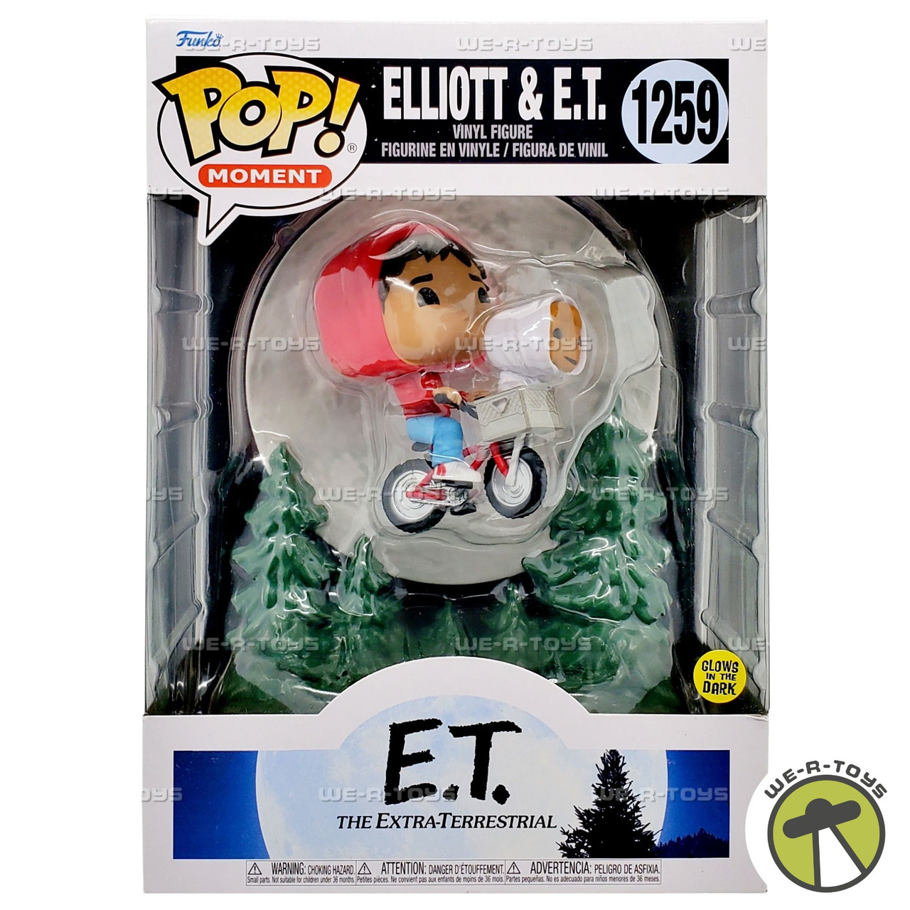 FUNKO POP MOVIE MOMENTS 40TH ELLIOTT & E.T. ON BYCYCLE GLOW IN THE