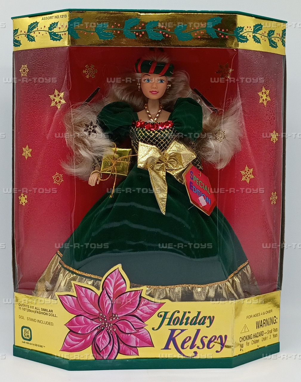Holiday Kelsey Special Edition Fashion Doll in Green Dress 1996 Kid Kore 1213 - We-R-Toys Holiday Kelsey Special Edition Fashion Doll in Green Dress 1996 Kid Kore 1213 - We-R-Toys