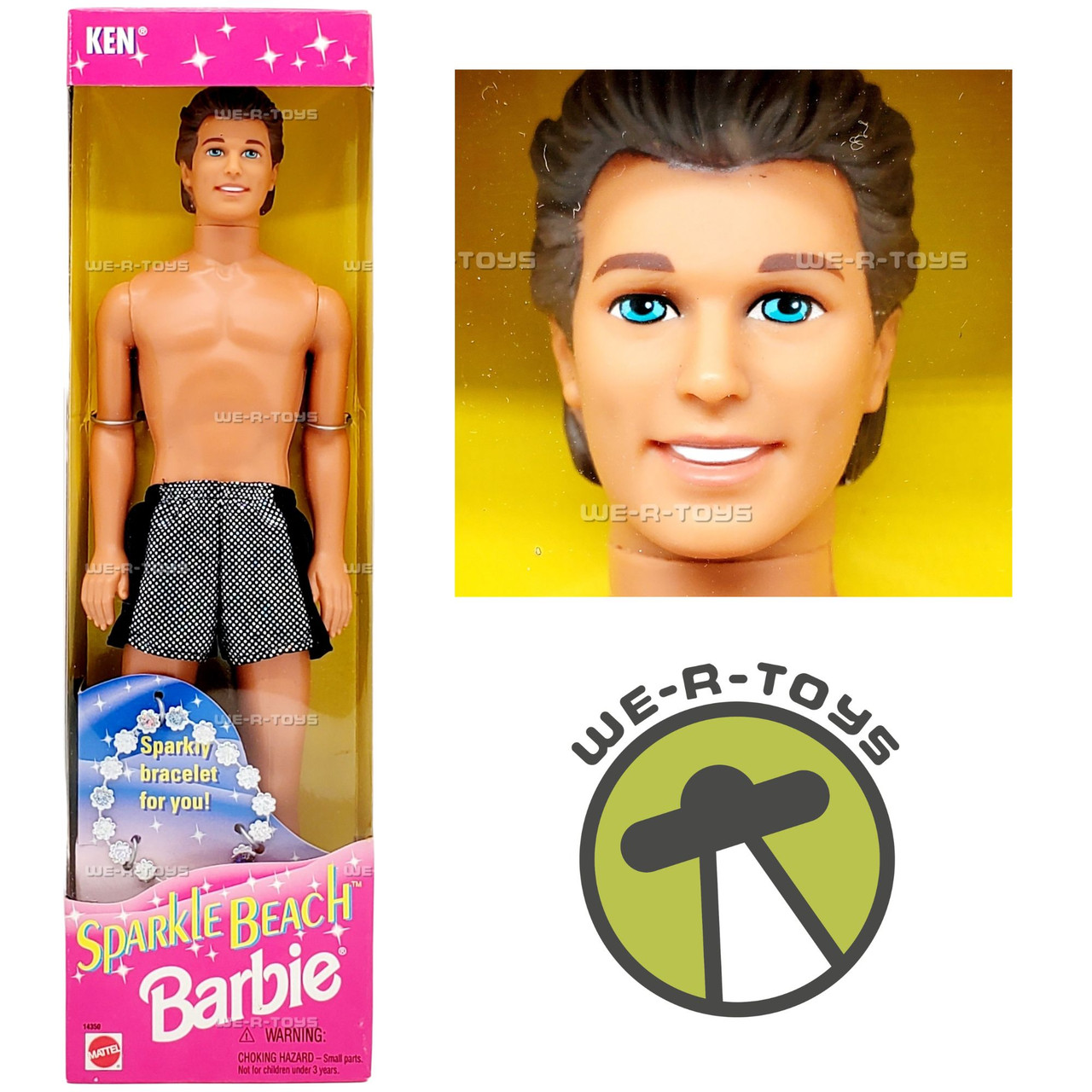Barbie Sparkle Beach Ken Doll with a Bracelet for You 1995 Mattel
