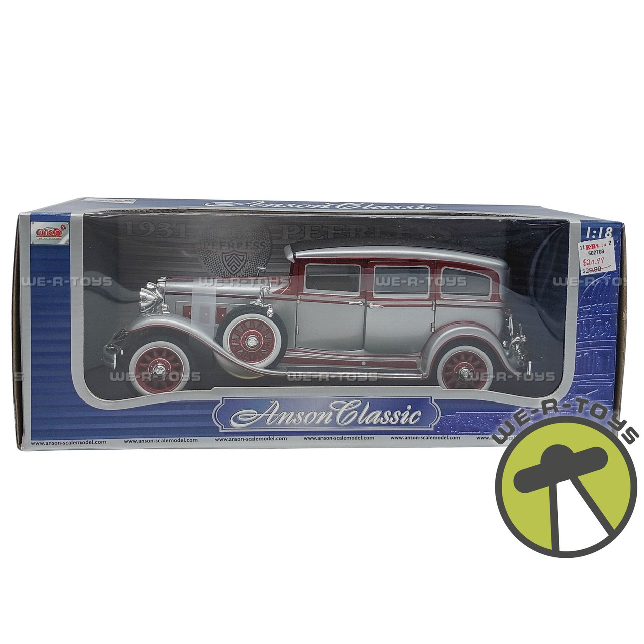 K68コレクション品✨ANSON アンソン ミニカー コレクション Anson Collection Silver 1931 Peerless Vehicle 1:18 Scale NEW - We