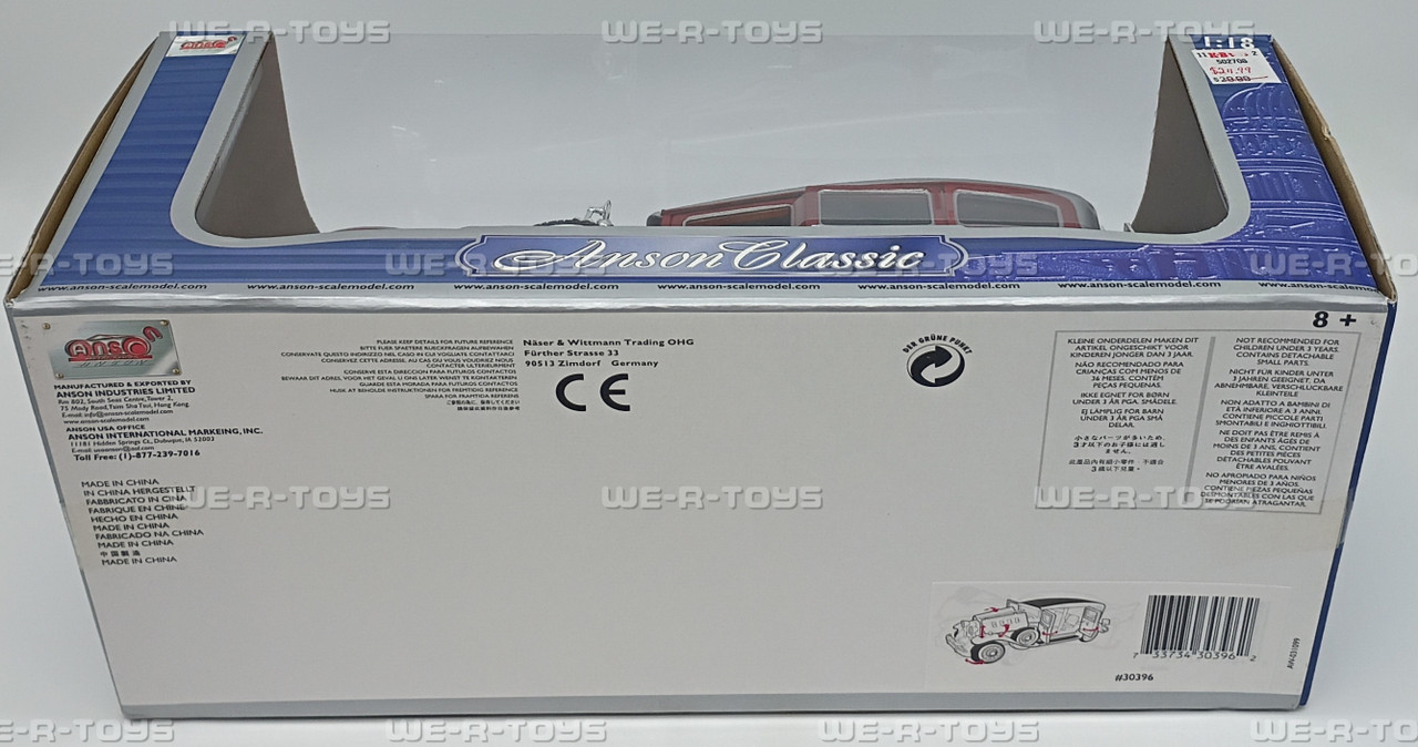 Anson Collection Silver 1931 Peerless Vehicle 1:18 Scale NEW - We