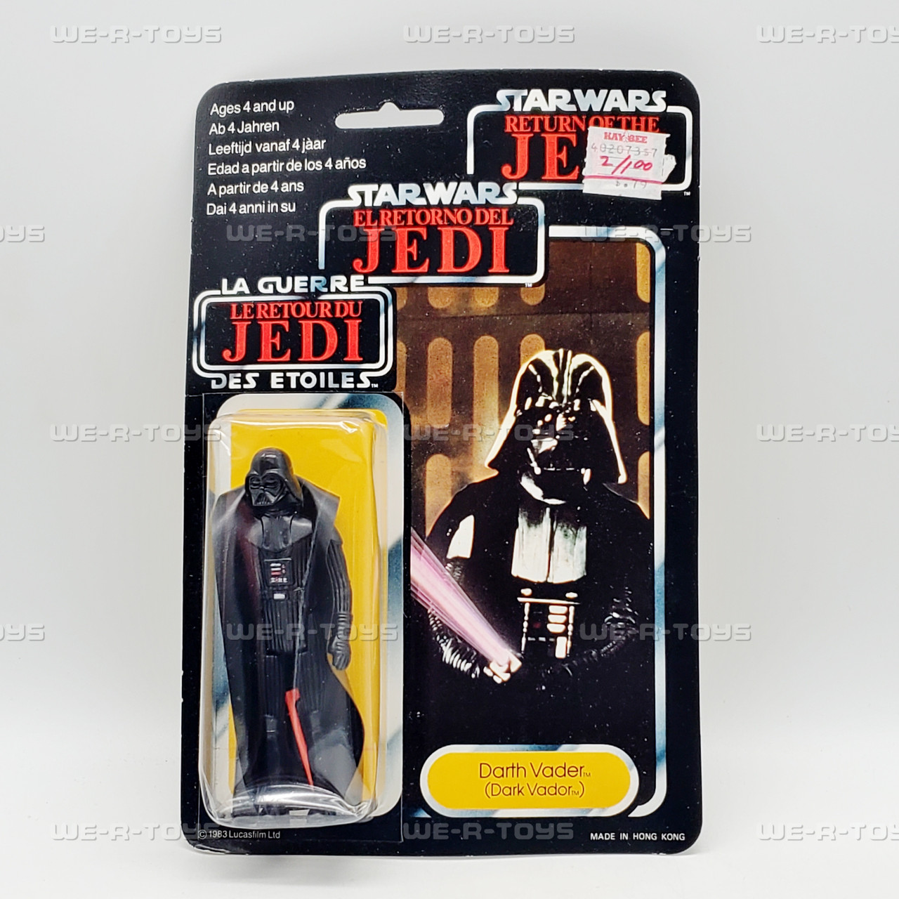 Star Wars ROTJ Darth Vader Action Figure Palitoy Tri-Logo Kenner