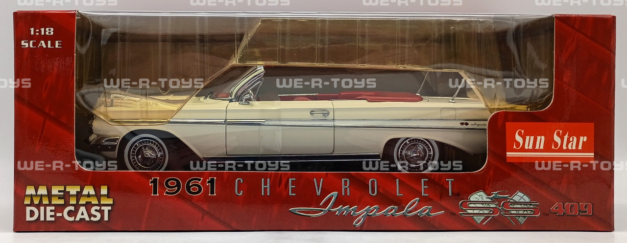 Sun Star 1961 Chevrolet Impala SS 409 White w Red Interior Vehicle