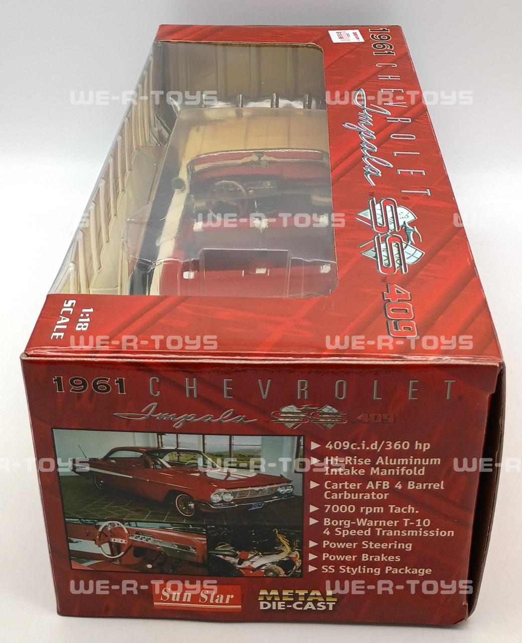 Sun Star 1961 Chevrolet Impala SS 409 White w Red Interior Vehicle