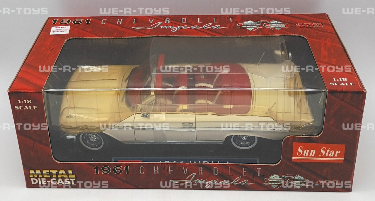 Sun Star 1961 Chevrolet Impala SS 409 White w Red Interior Vehicle