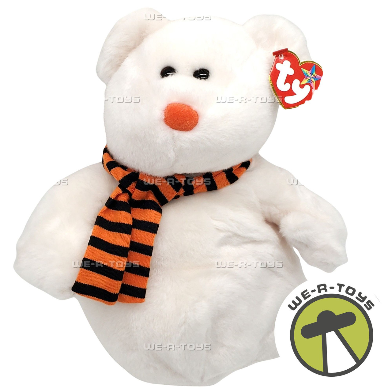 Ty Beanie Buddies Quivers the Bear White Ghost Halloween Plush