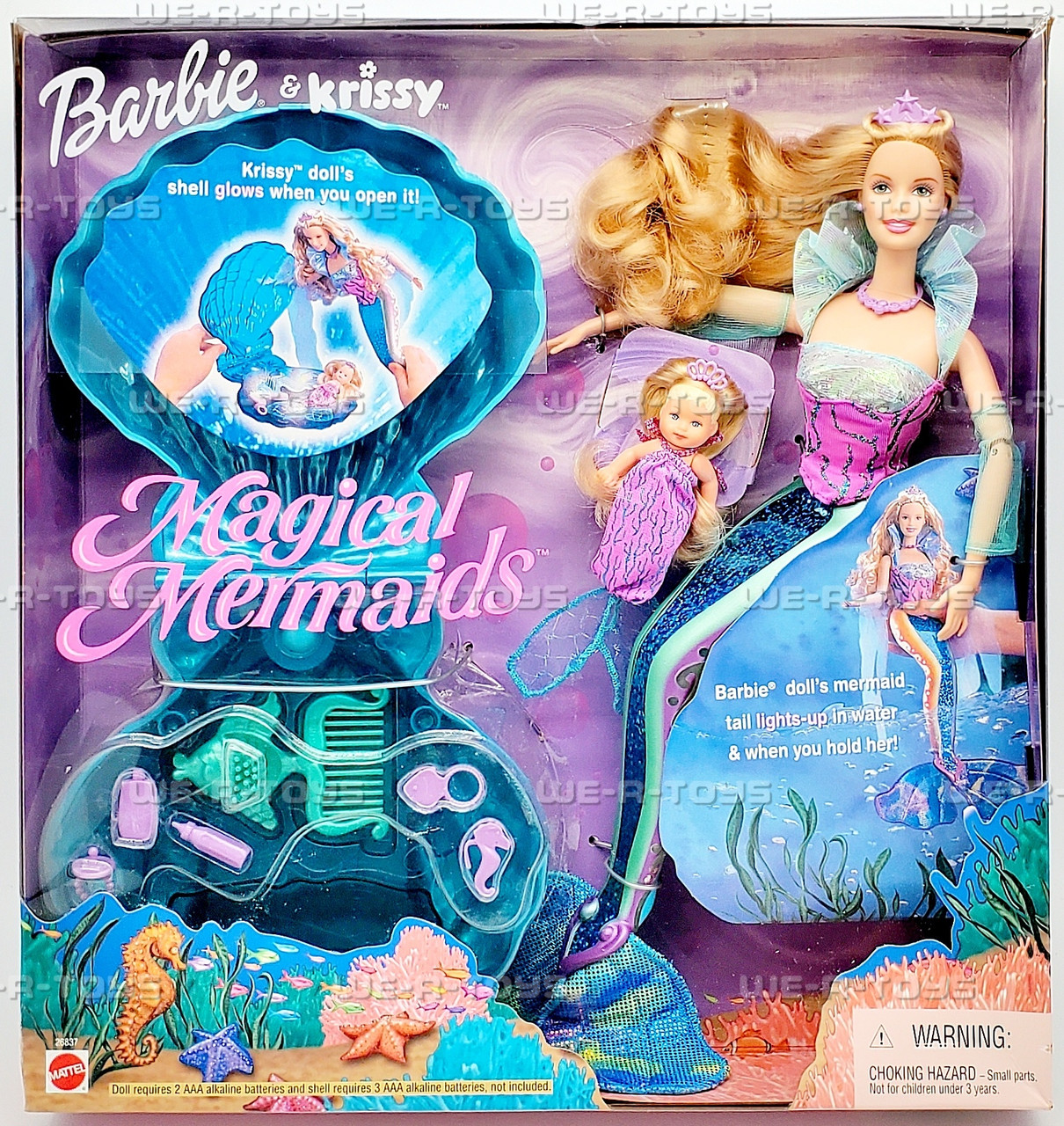 Barbie Krissy Magical Mermaids Doll Set with Glowing Shell 2000